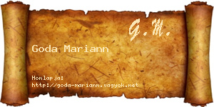 Goda Mariann névjegykártya