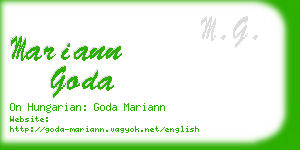 mariann goda business card